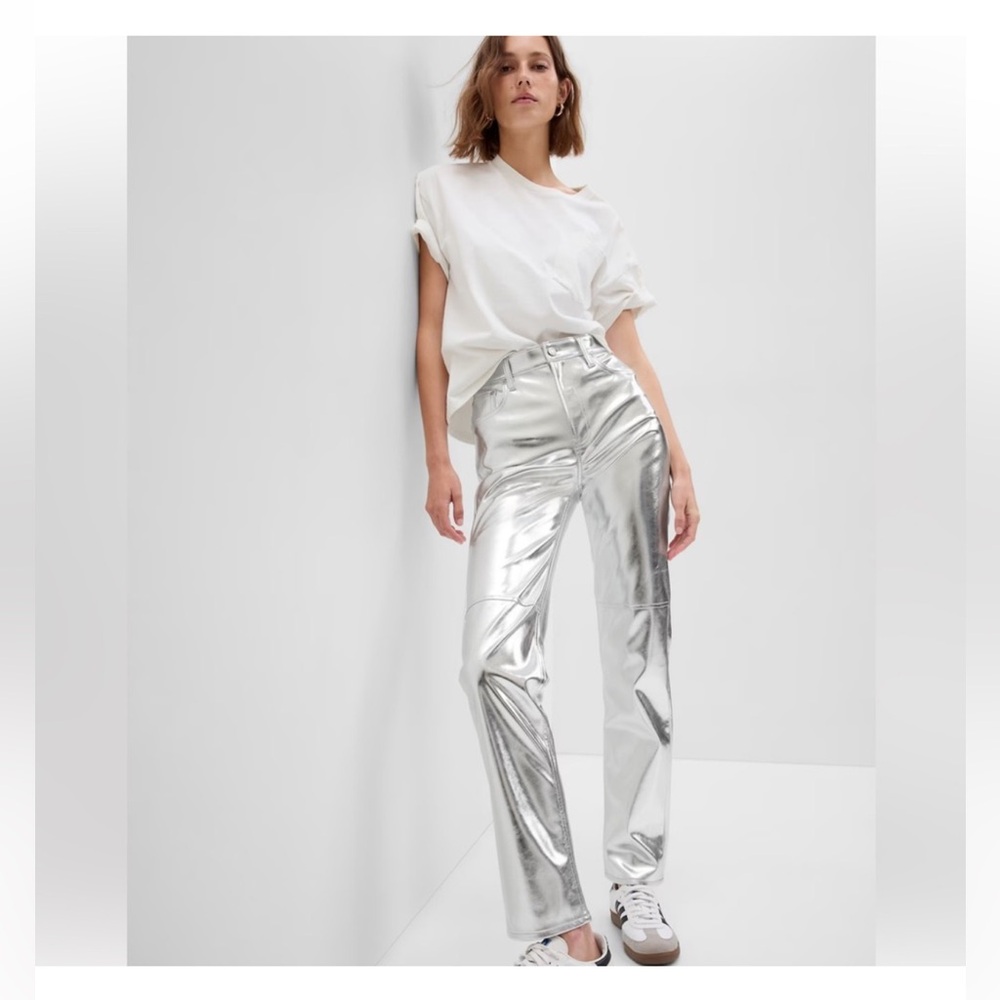 GAP silver pants, 24 00, only worn once!